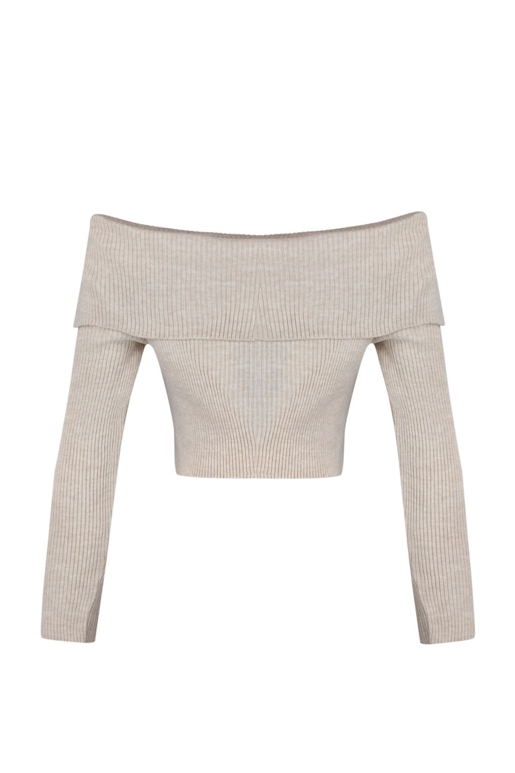 Tas Super Crop Carmen Yaka Triko Kazak TWOAW22KZ1897 - Trendyolmilla фото 6