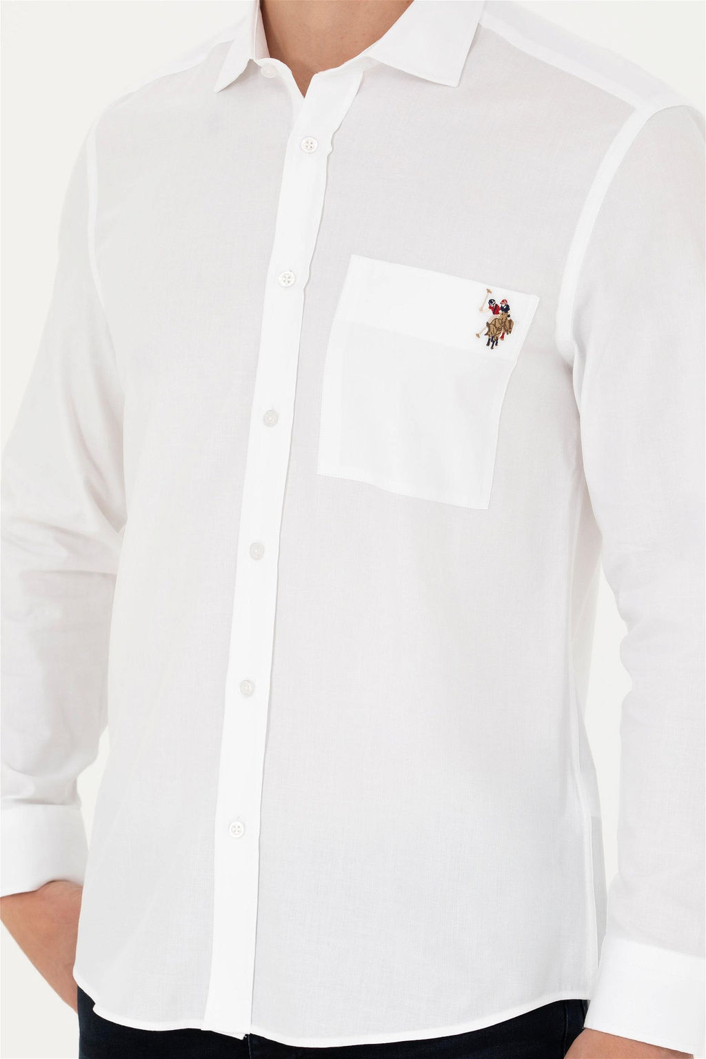 U. S. Polo Assn Мужская белая рубашка с длинным рукавом - U.s. polo assn фото 13