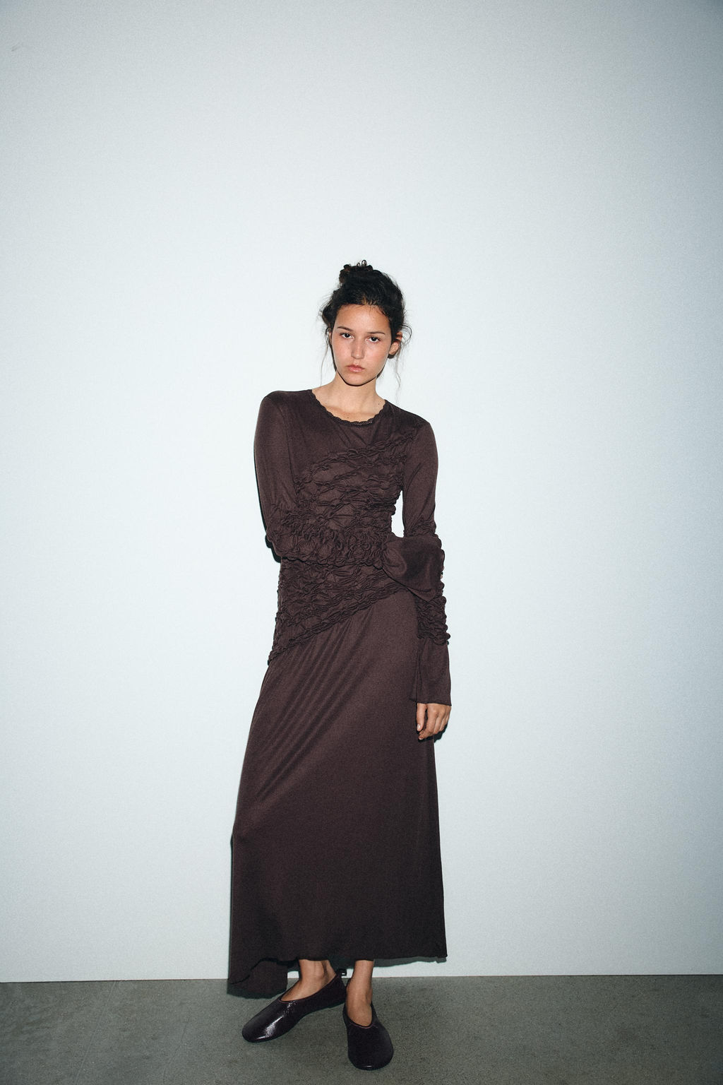 GATHERED MIDI DRESS - Zara фото 2