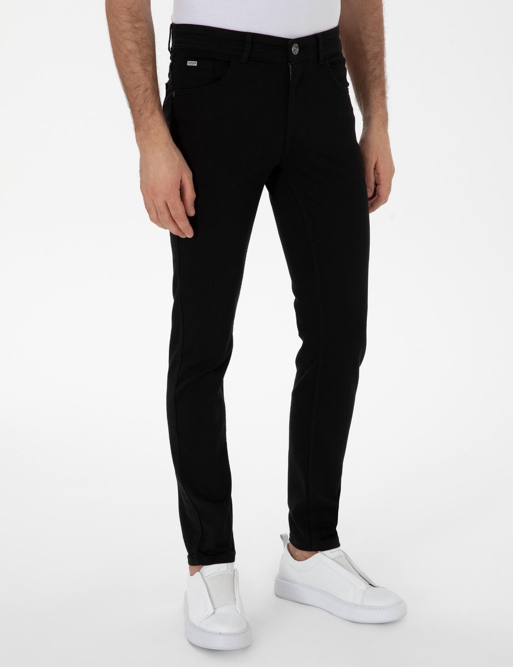 Siyah Slim Fit Pamuk Kar___ml_ Jean Pantolon - Cacharel фото 2
