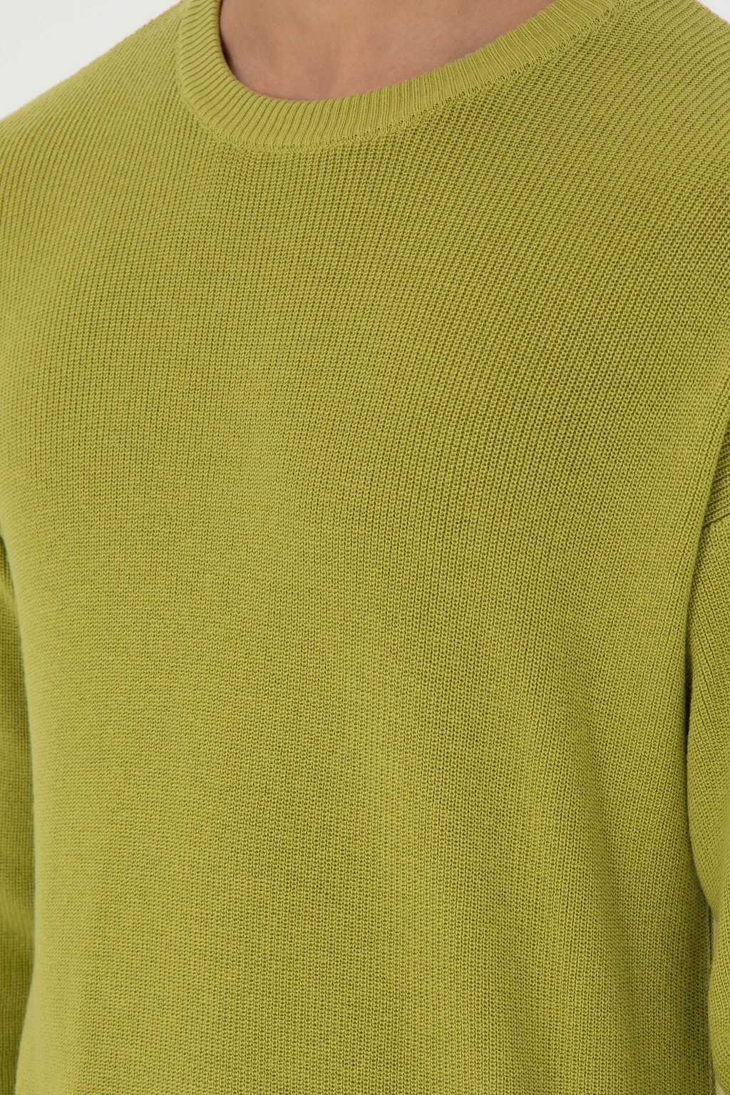 Erkek Regular Fit Bisiklet Yaka F_st_k Ye_ili Basic Kazak - U.s. polo assn фото 7