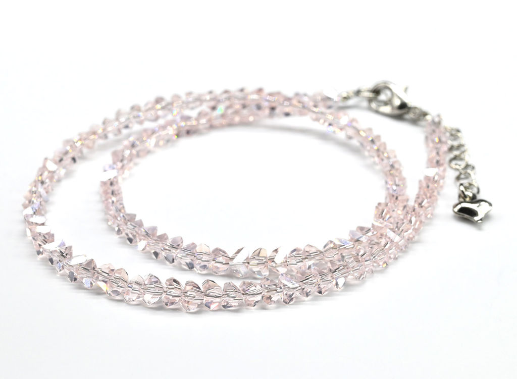 Чокер на шею женский из циркона огранка 4мм цв.зеленый хамелеон, 38см - Радуга камня фото 29