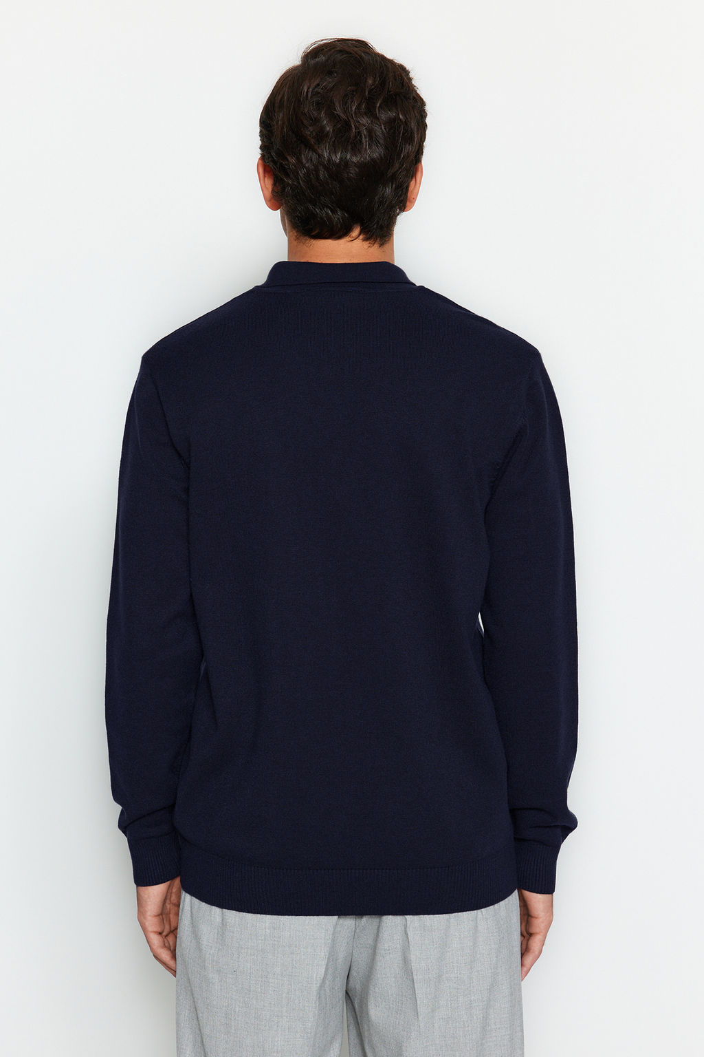TRENDYOL MAN Lacivert Erkek Regular Polo Yaka Duz Triko Kazak TMNAW24KZ00067 - Trendyolmilla фото 44