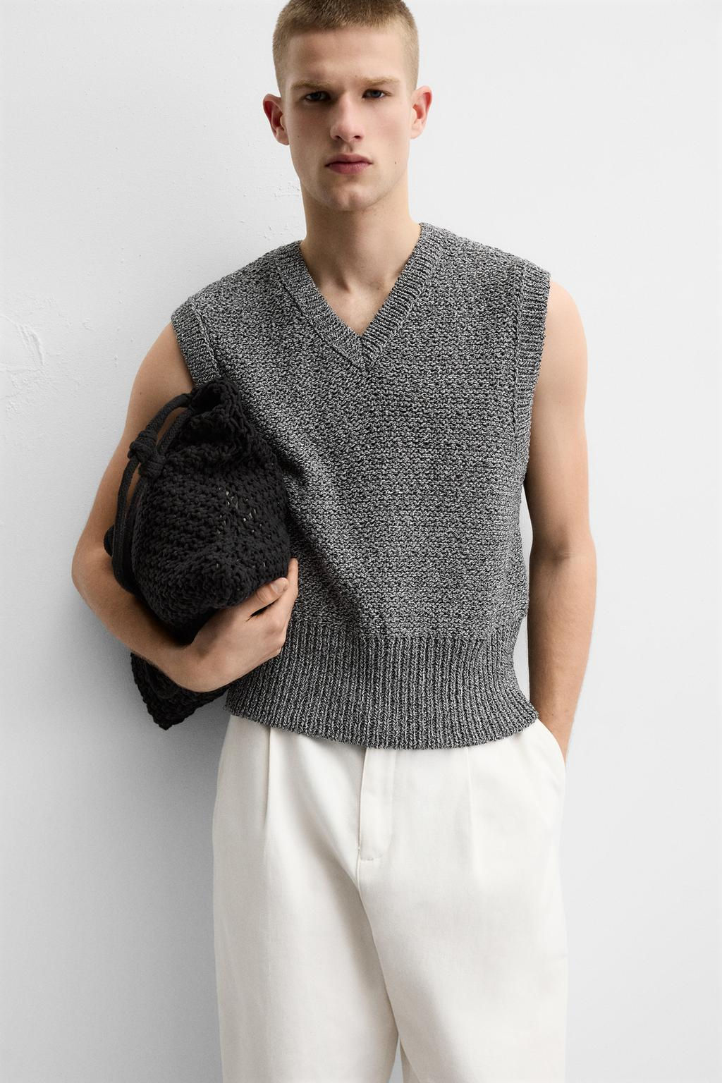 RELAXED FIT KNIT WAISTCOAT - Zara фото 5