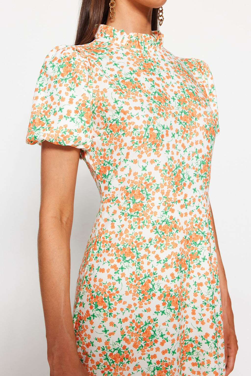 TRENDYOLMILLA Ac?k Mavi Cicekli A Kesim F?rf?rl? Midi Dokuma Elbise TWOSS20EL0894  фото 60