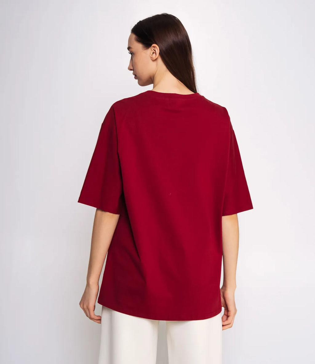 Футболка #ОКТ075001, бордовый