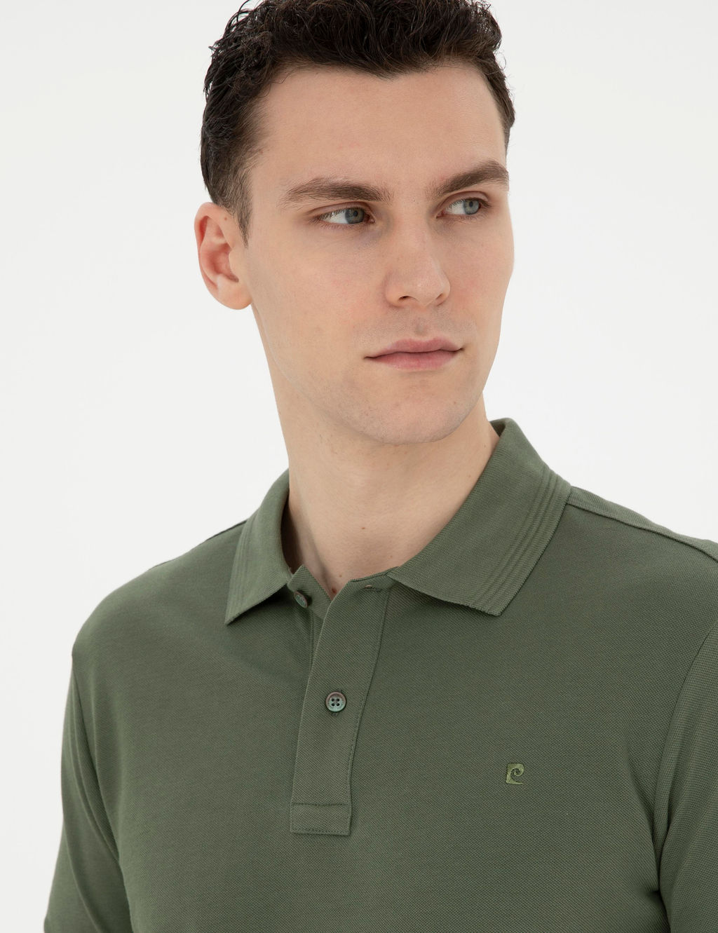 Haki Slim Fit Basic Ti__rt - Pierre cardin фото 9