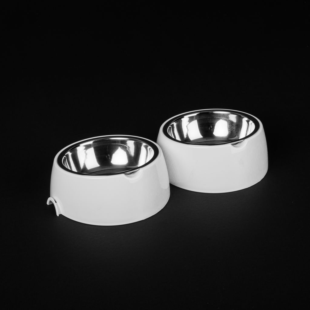 Лего-миска для животных 0,3л (с металлической чашей) ALTA (белый) М9155