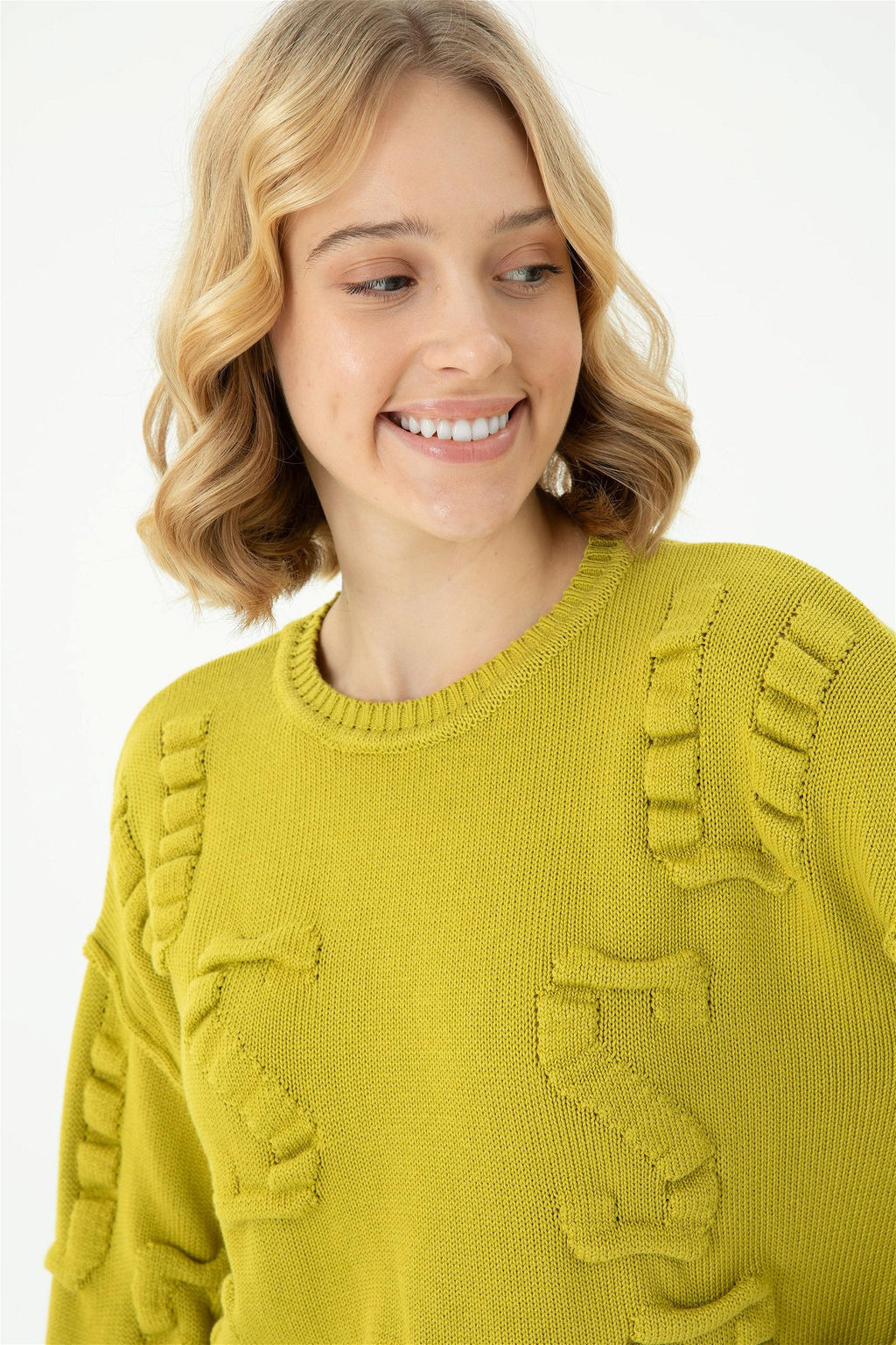 Женский фисташково-зеленый свитер с круглым вырезом Неожиданная скидка в корзине - U.s. polo assn фото 2