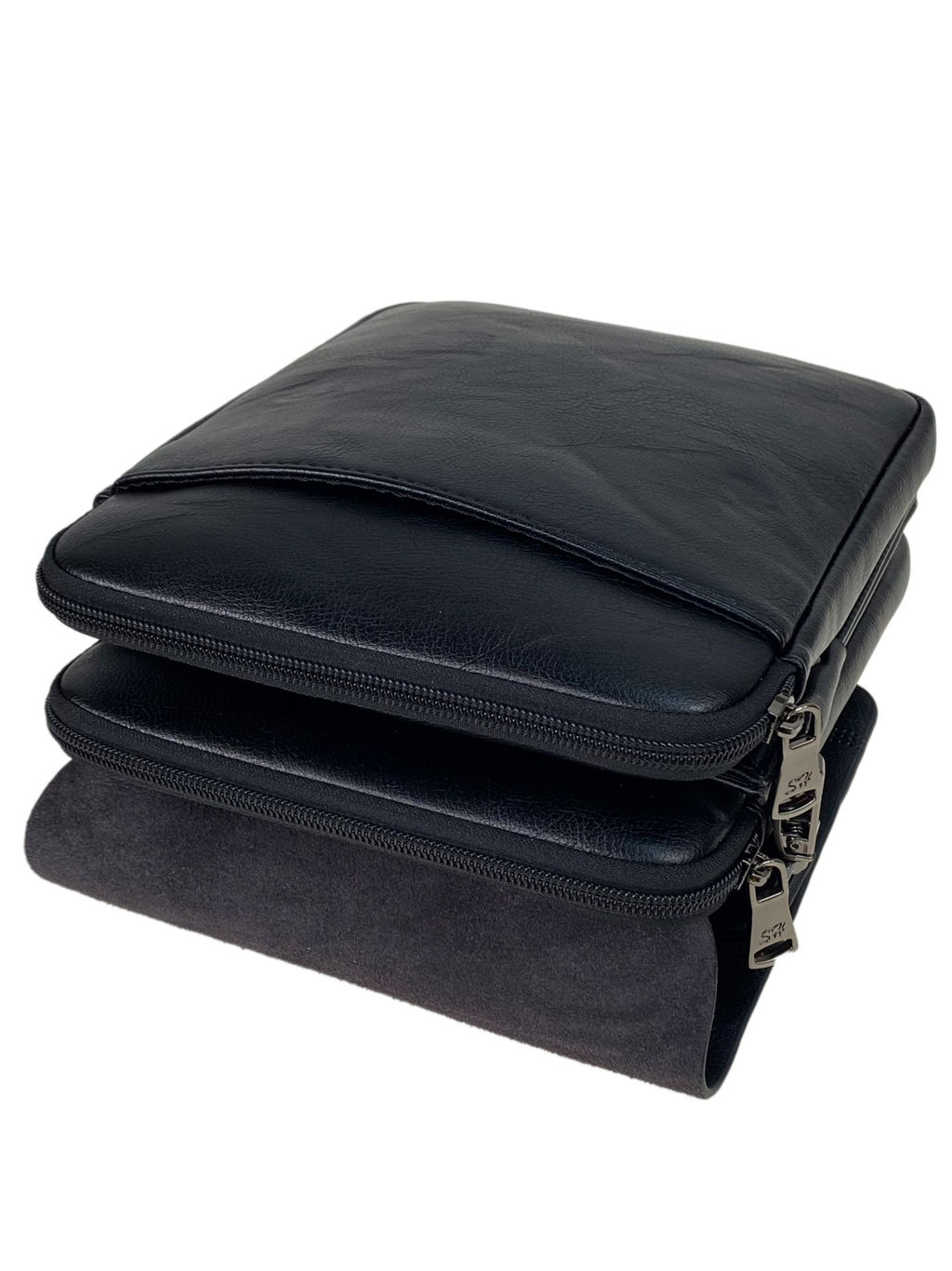 Мужская сумка планшет из натуральной кожи цвет черный - Greta фото 2