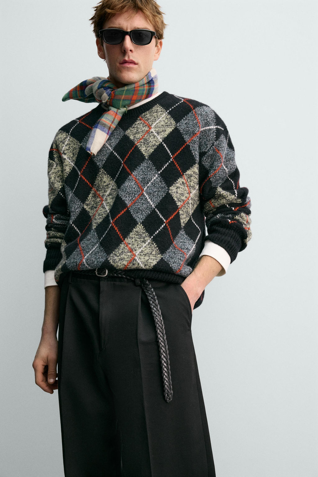 ARGYLE JUMPER 100% CASHMERE AARON LEVINE X ZARA фото 5