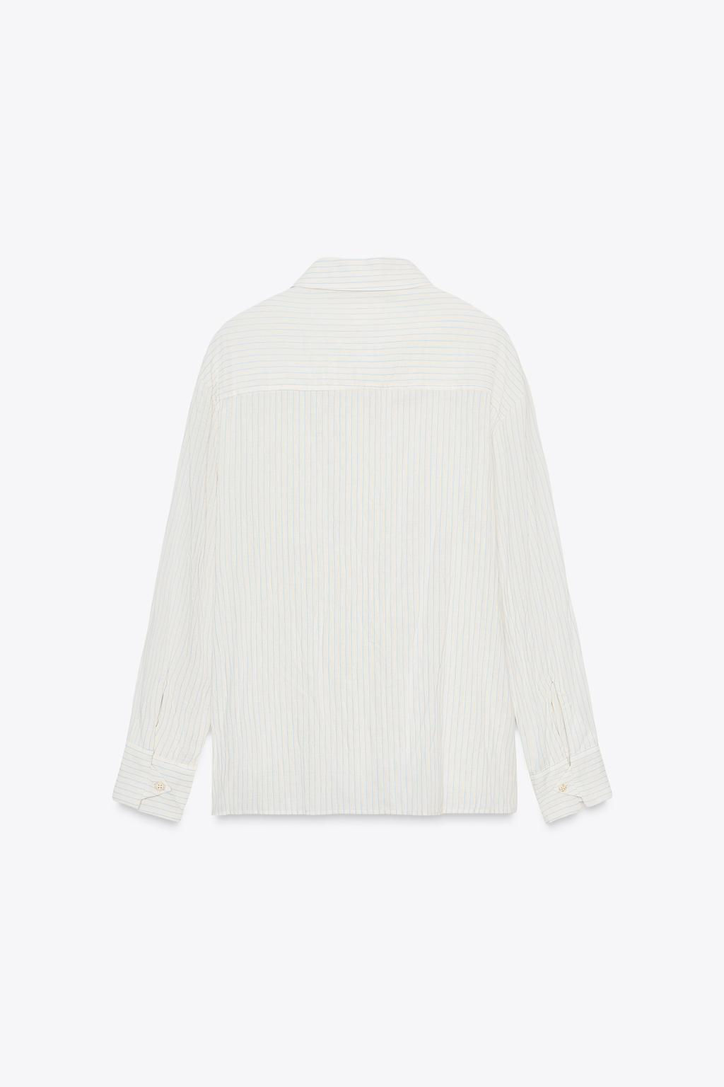 ZW COLLECTION STRIPED CRINKLED SHIRT - Zara фото 3