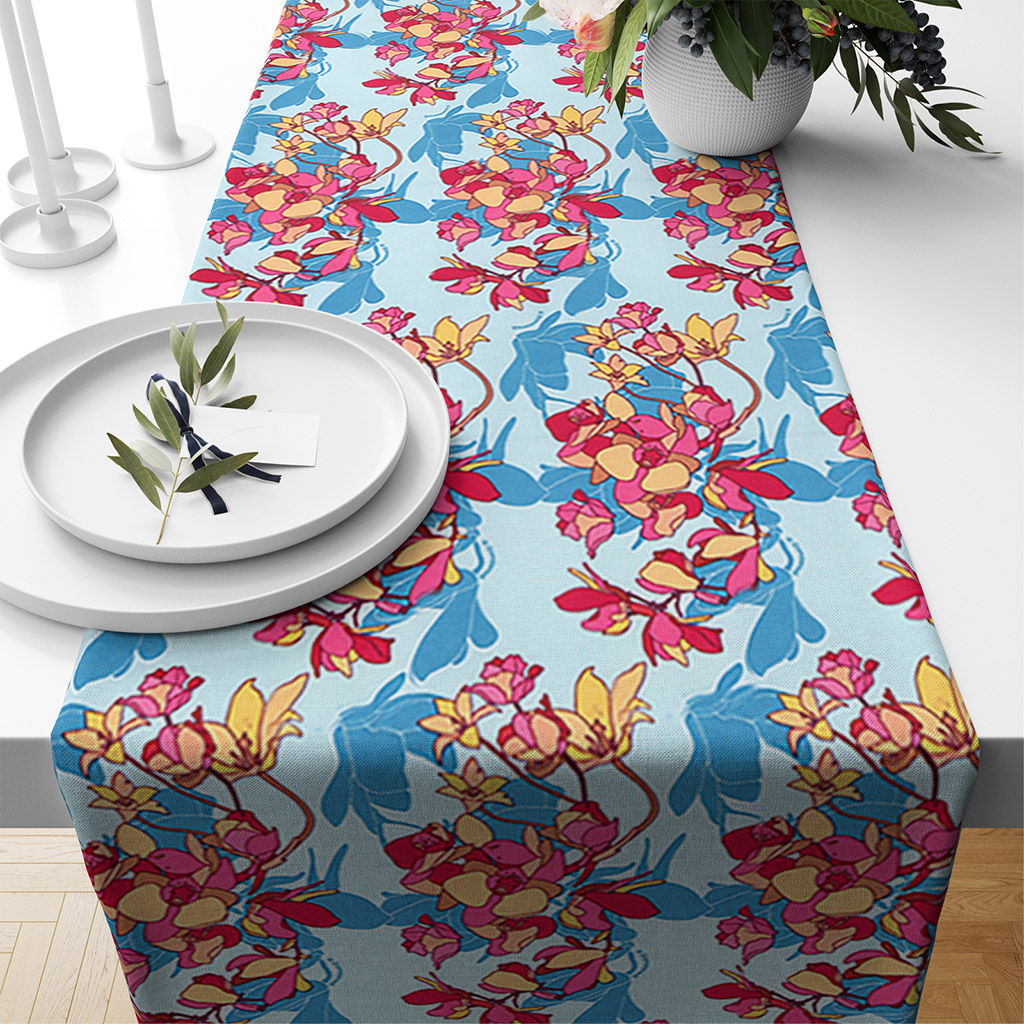 Аромат магнолии Скатерть-дорожка на стол рогожка 50х150см, 160г/м2, хлопок 100%, Домашняя мода (Россия)  фото 6