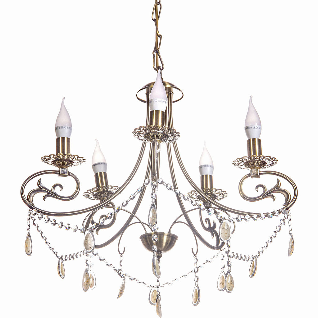 Люстра подвесная в стиле барокко "Biscotti" 5*40Вт Е14 6-MDG5932/5AB