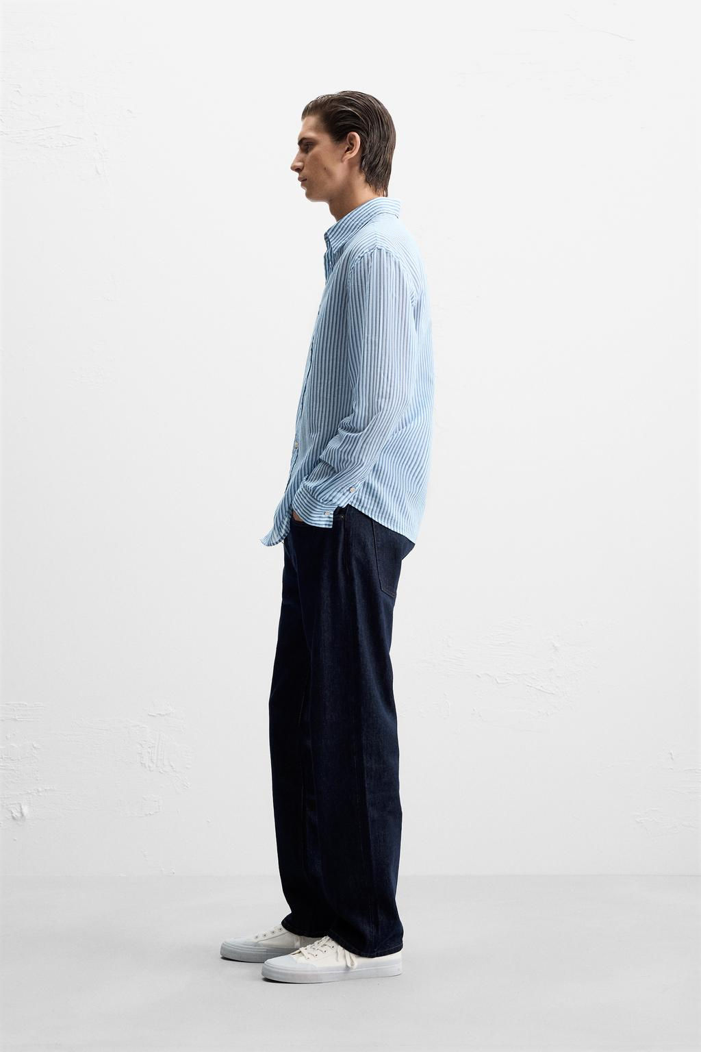 STRIPED COTTON - SILK SHIRT - Zara фото 4