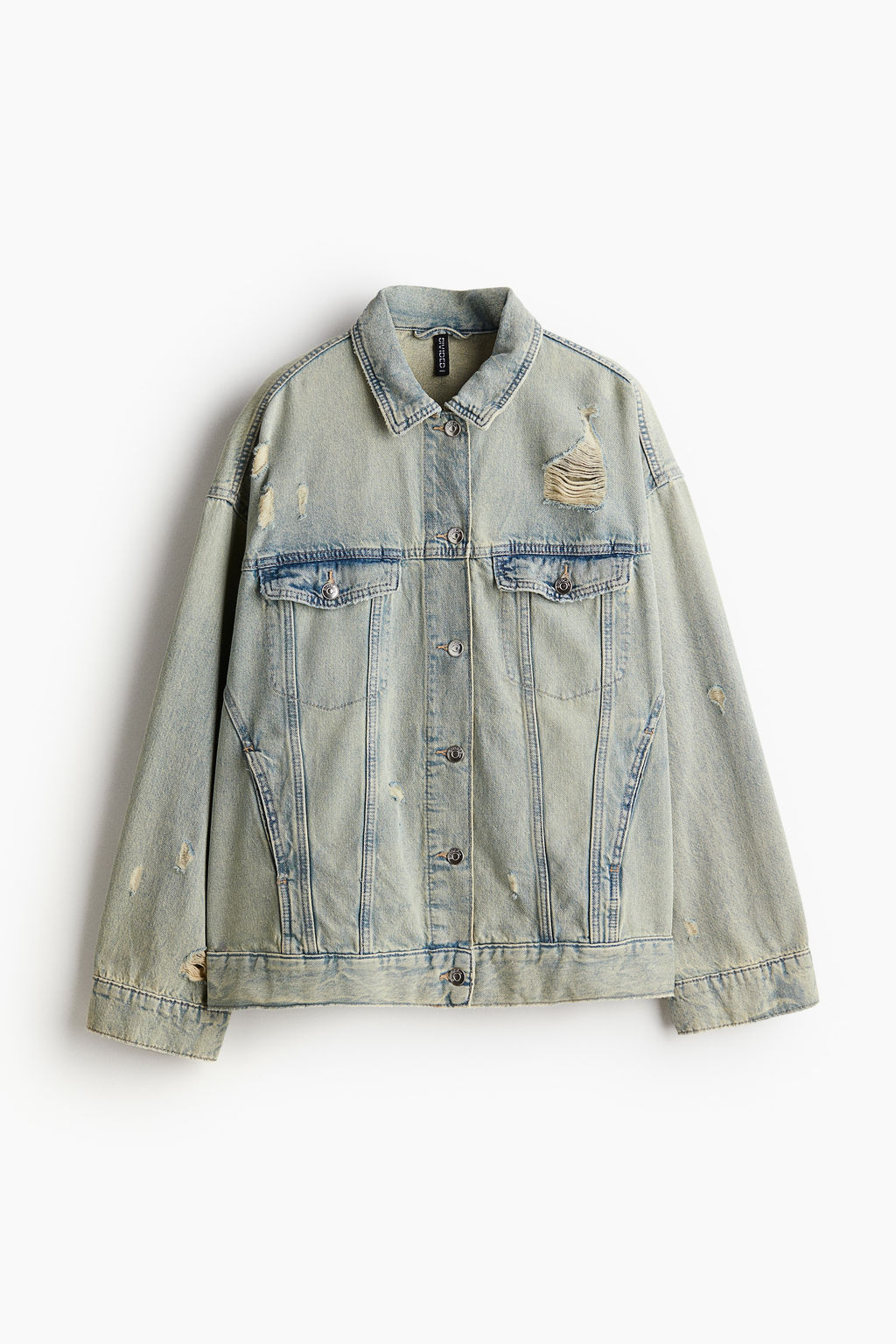 Cazadora denim oversize con efecto desgastado - H&m фото 8