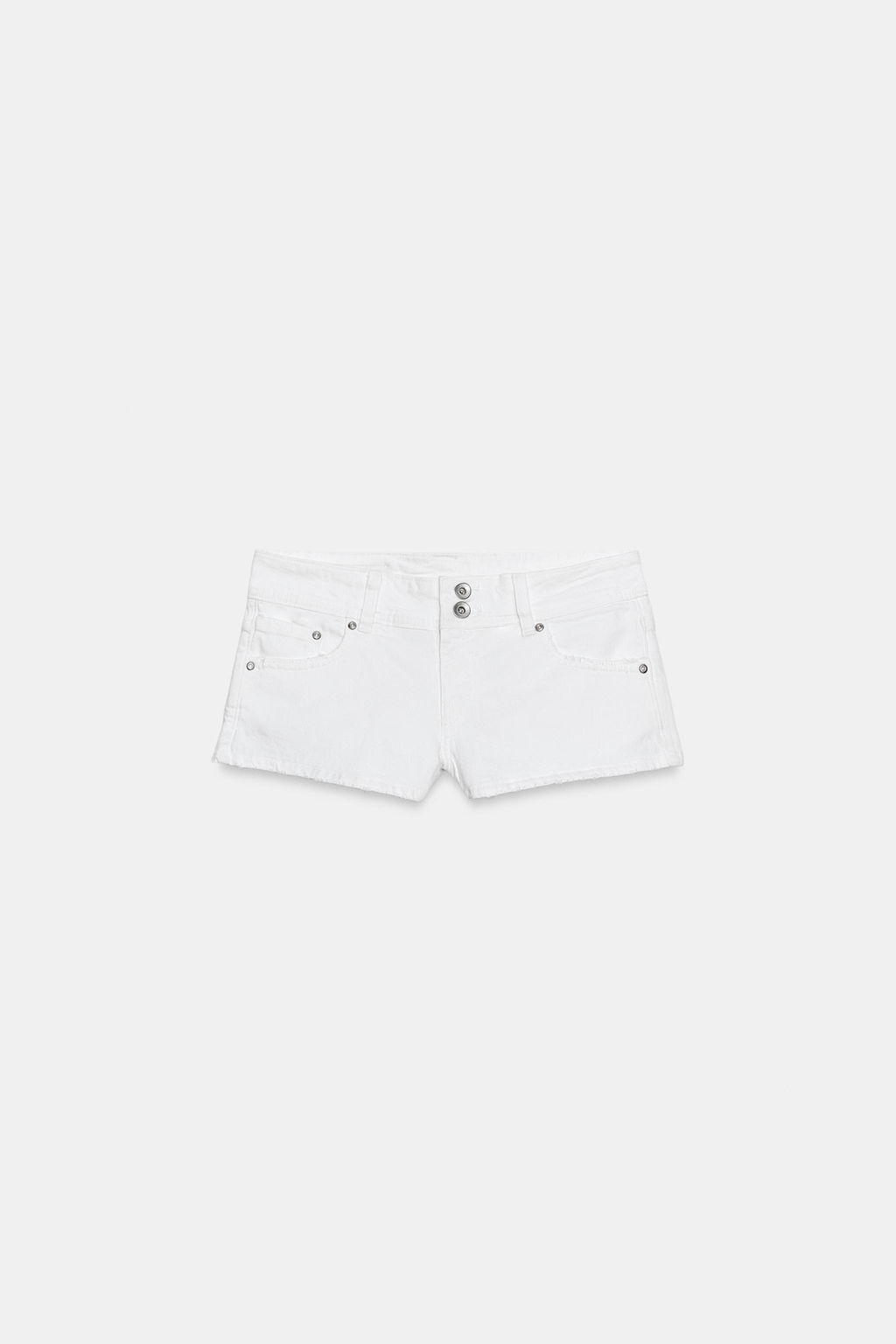 SHORTS MINI DENIM TRF TIRO BAJO / Blanco - Zara фото 4