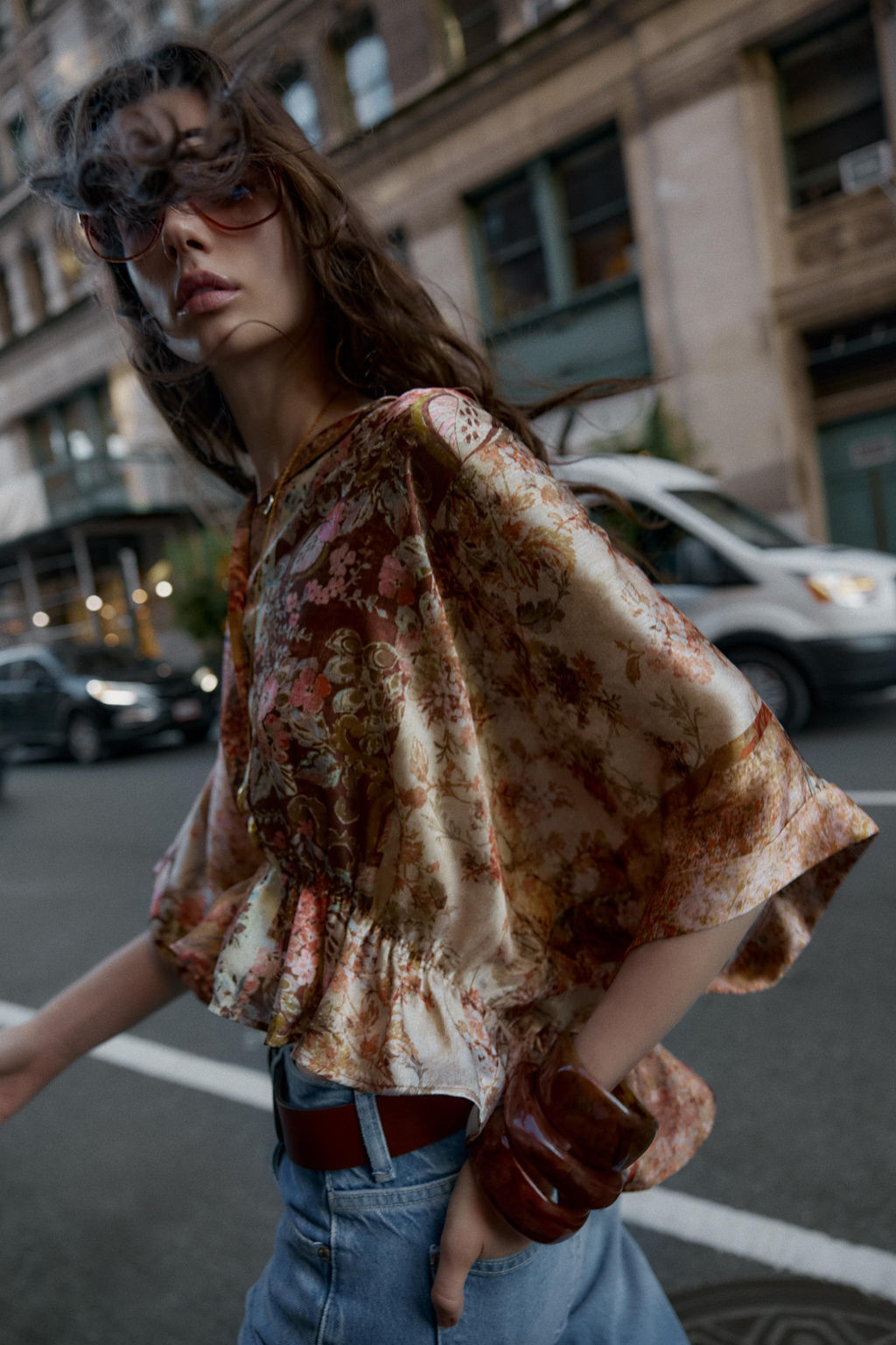 PRINTED SATIN SHIRT - Zara фото 4