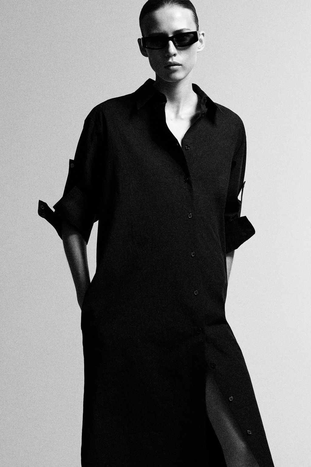 VESTIDO CAMISERO DE ALGOD?N CON MANGAS CURVADAS - H&m фото 4