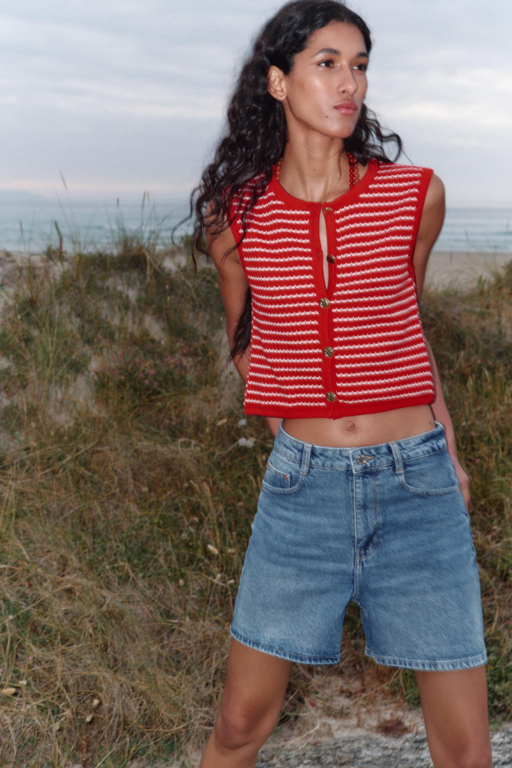 JACQUARD BUTTON WAISTCOAT TOP - Zara фото 29