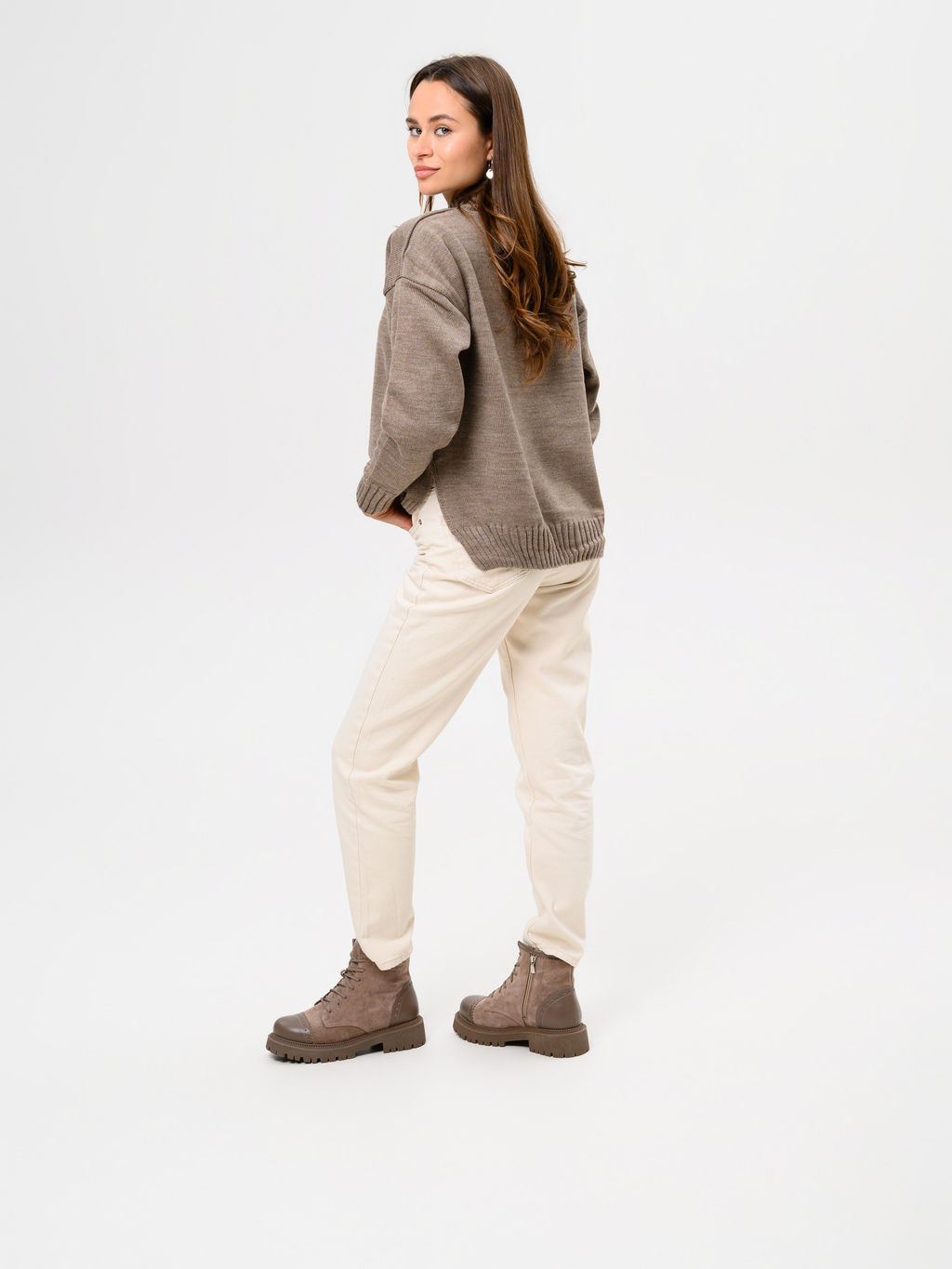 Ботинки 319.taskanaka.Тауп майами+капучино замша/шерсть