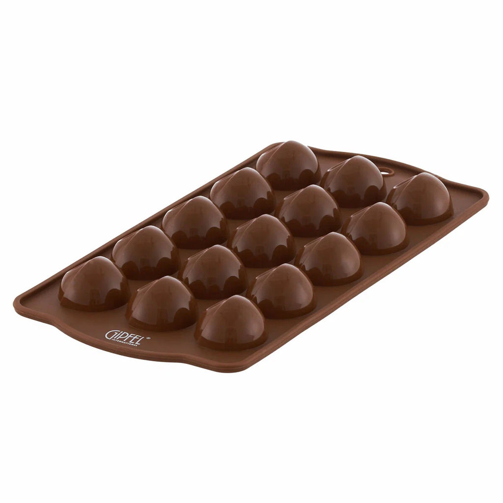 52277 GIPFEL Форма для отливки шоколадных фигур DELIZIA, 15 ячеек, 21х10,5х1,5см, силикон - Werner фото 3