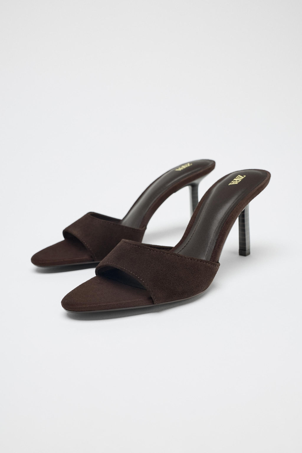 SPLIT SUEDE HIGH-HEEL SANDALS - Zara фото 4