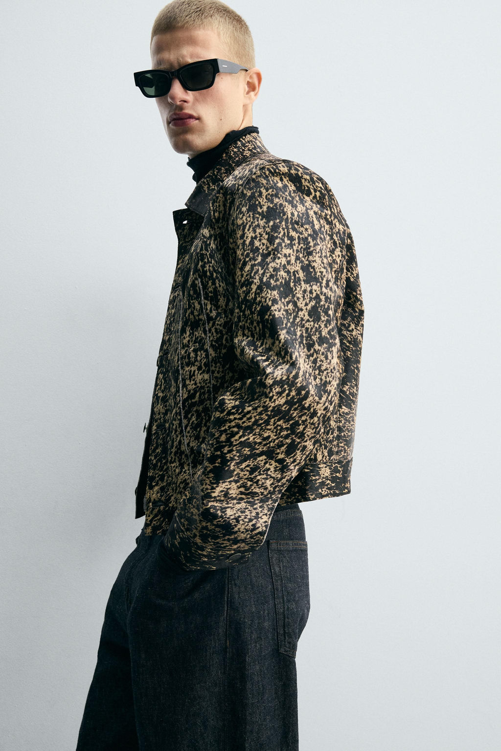 PRINTED SHEEPSKIN LEATHER JACKET - Zara фото 6