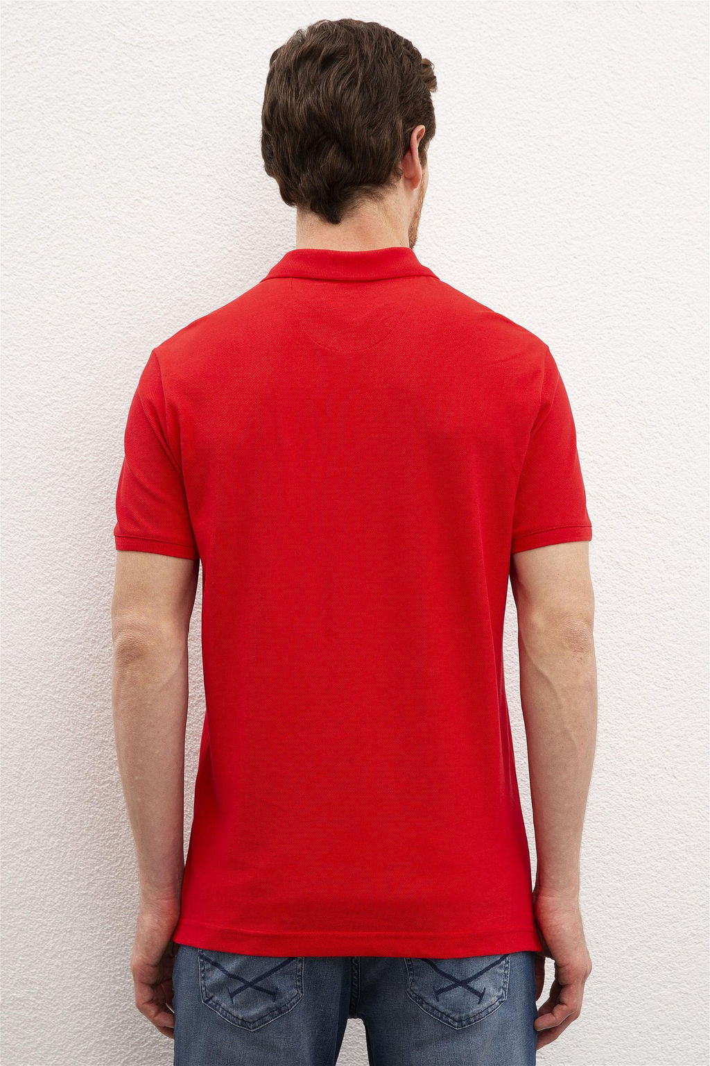 Мужская красная базовая футболка с воротником-поло Неожиданная скидка в корзине - U.s. polo assn фото 3