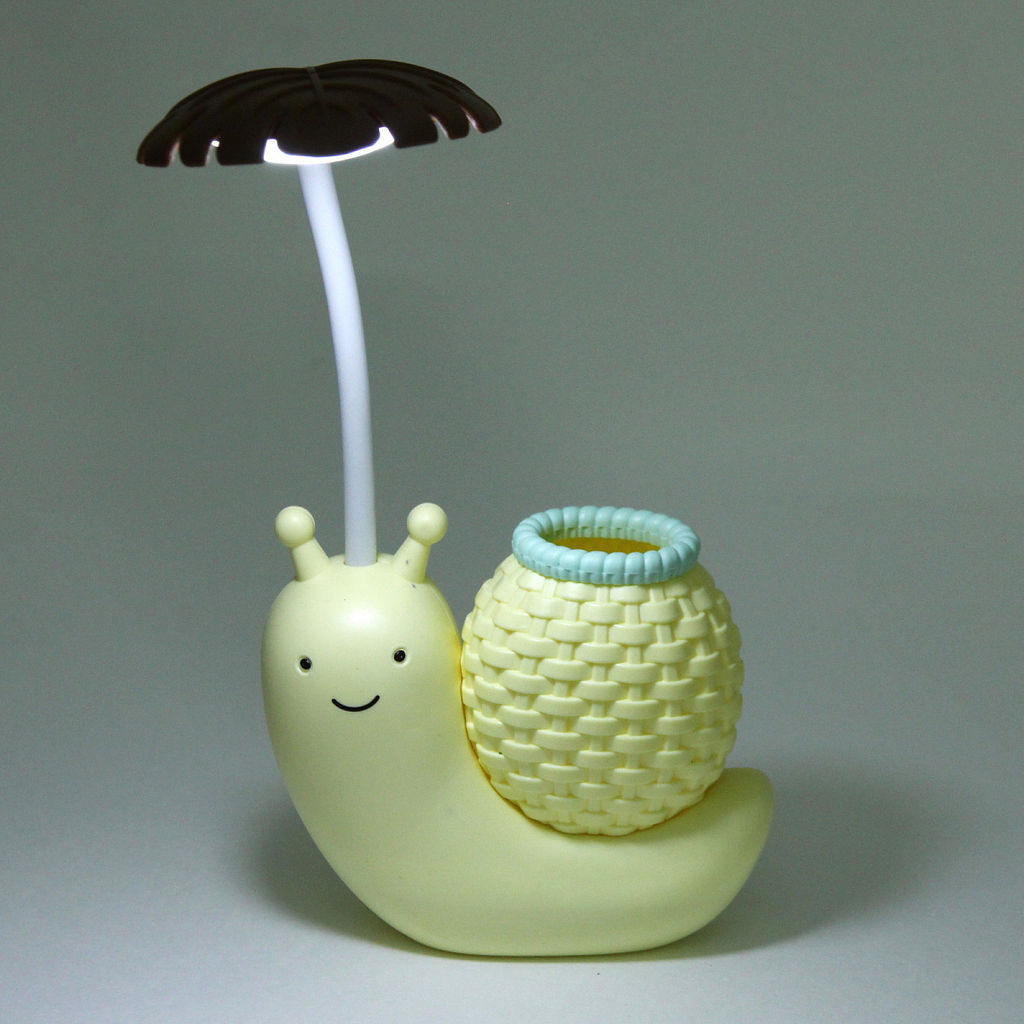 Цена за 2 шт. Настольная лампа "Sweet - Улитка" 30*12*7 см LED с подстаканником, USB 0.6-3W, Желтый