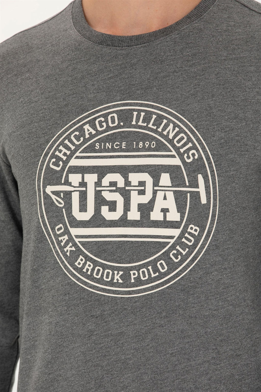 Мужской свитшот антрацитового меланжа Неожиданная скидка в корзине - U.s. polo assn фото 7