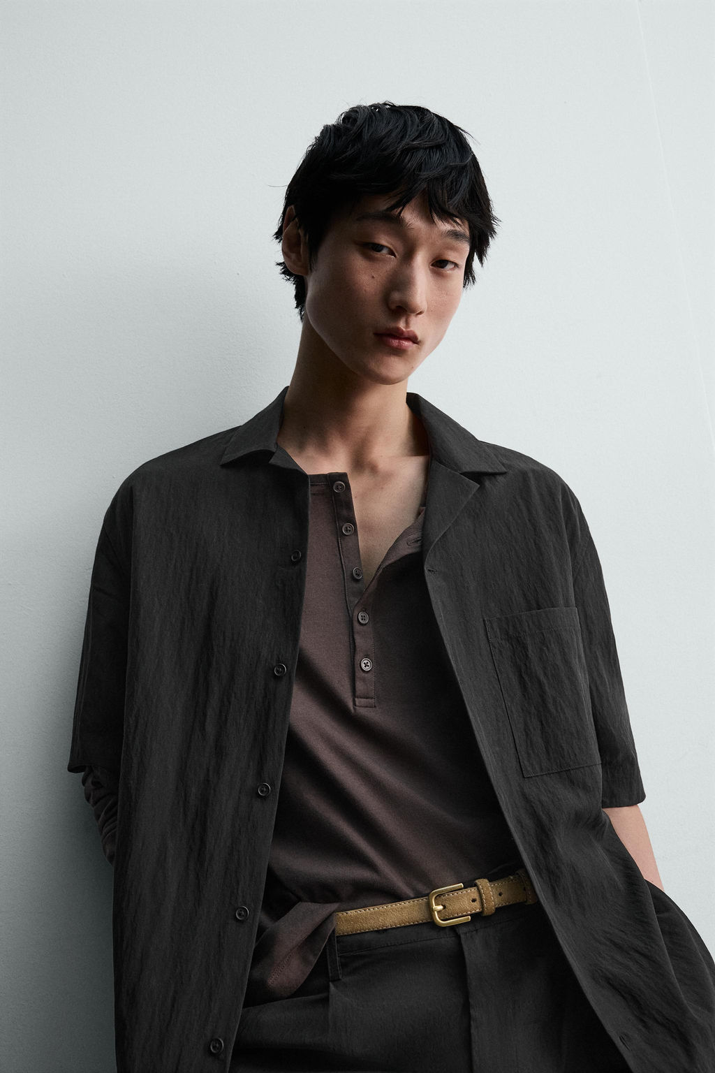 CAMISA RELAXED FIT TEXTURA / Negro - Zara фото 6