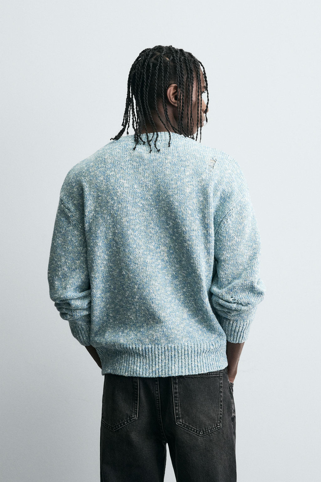 DISTRESSED TWISTED YARN CARDIGAN
