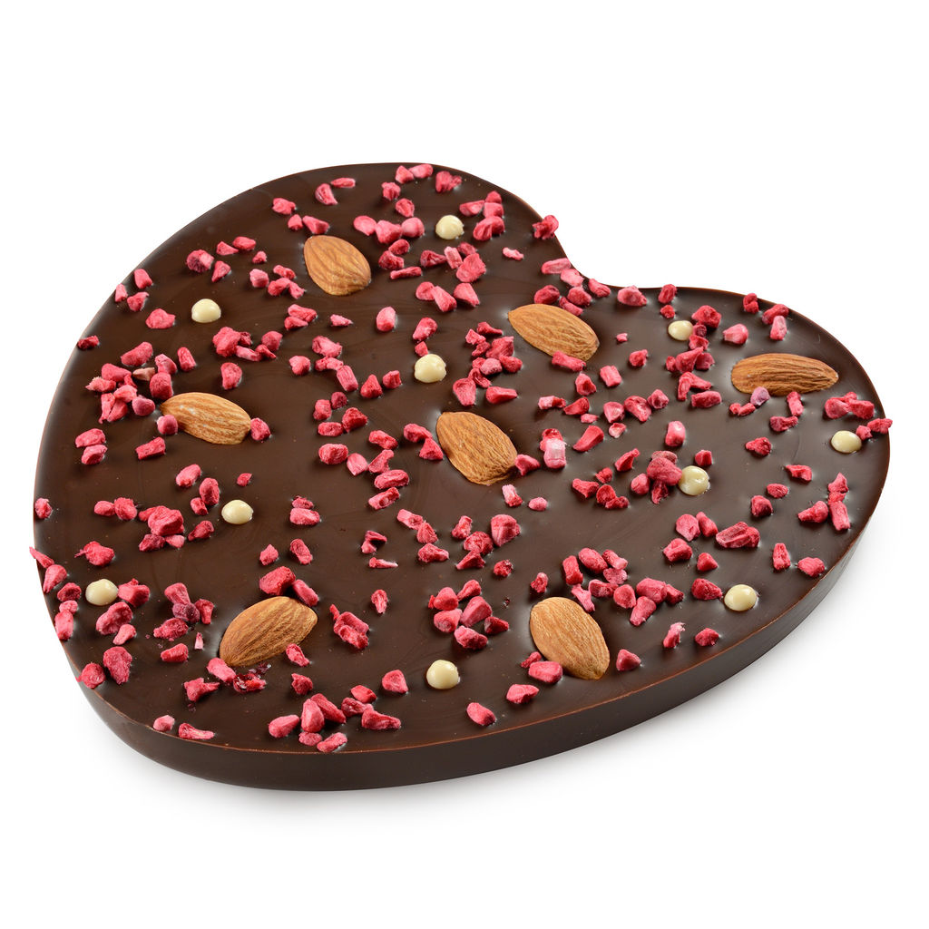 Шоколад темный с миндалем Малиновое сердце 180 гр - Chokodelika фото 3