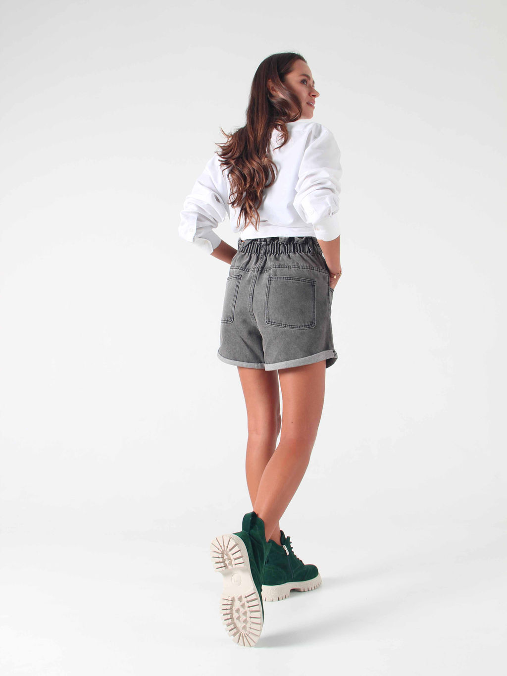 Ботинки 338.1541be. Зеленый замша/Шерсть