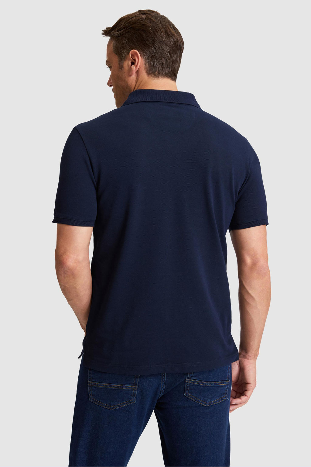 Erkek Lacivert Regular Fit Polo Yaka Basic Ti__rt