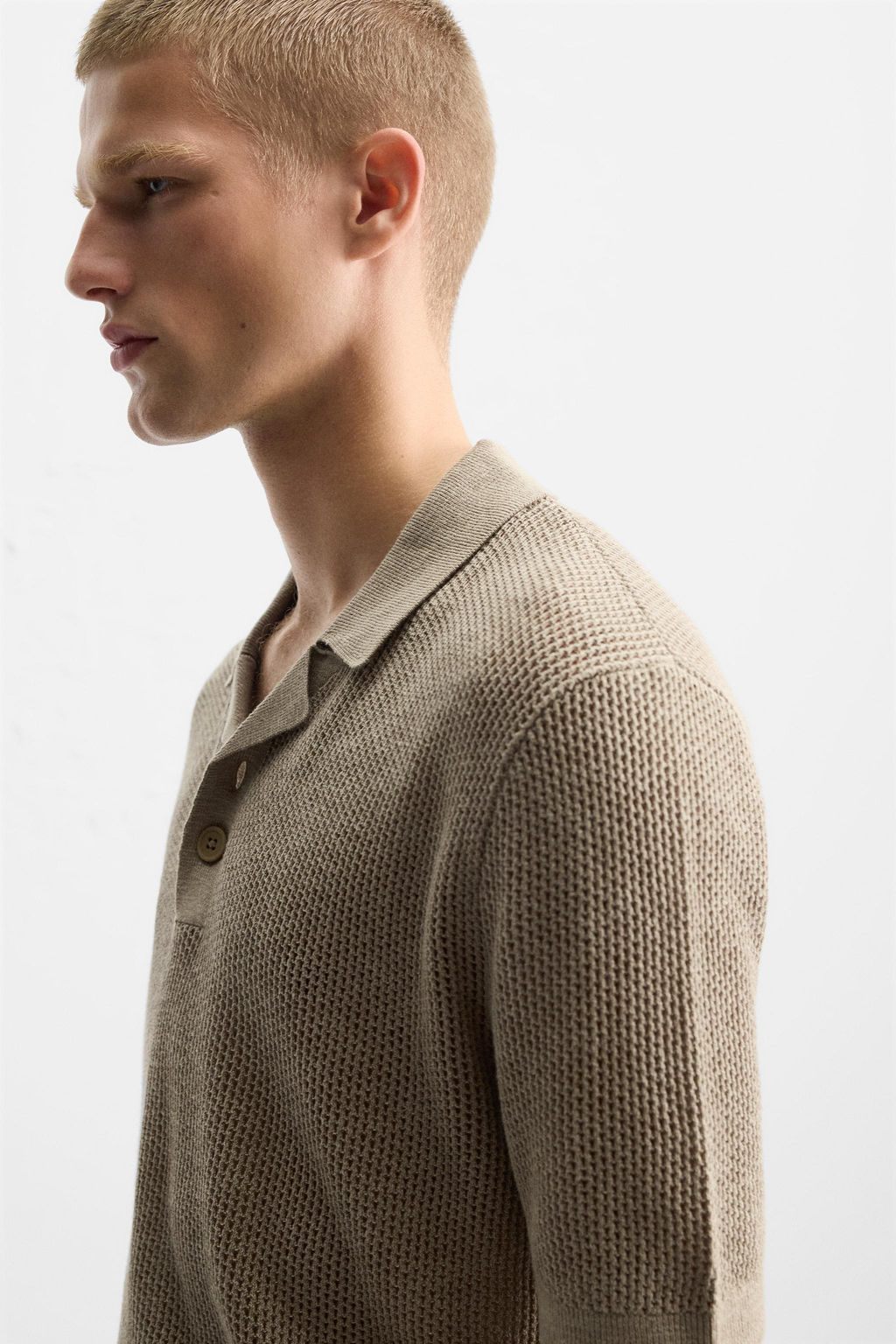 TEXTURED KNIT POLO SHIRT - Zara фото 5