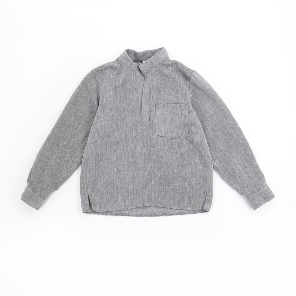 Рубашка в полоску Лен, черная - Inzibe фото 35