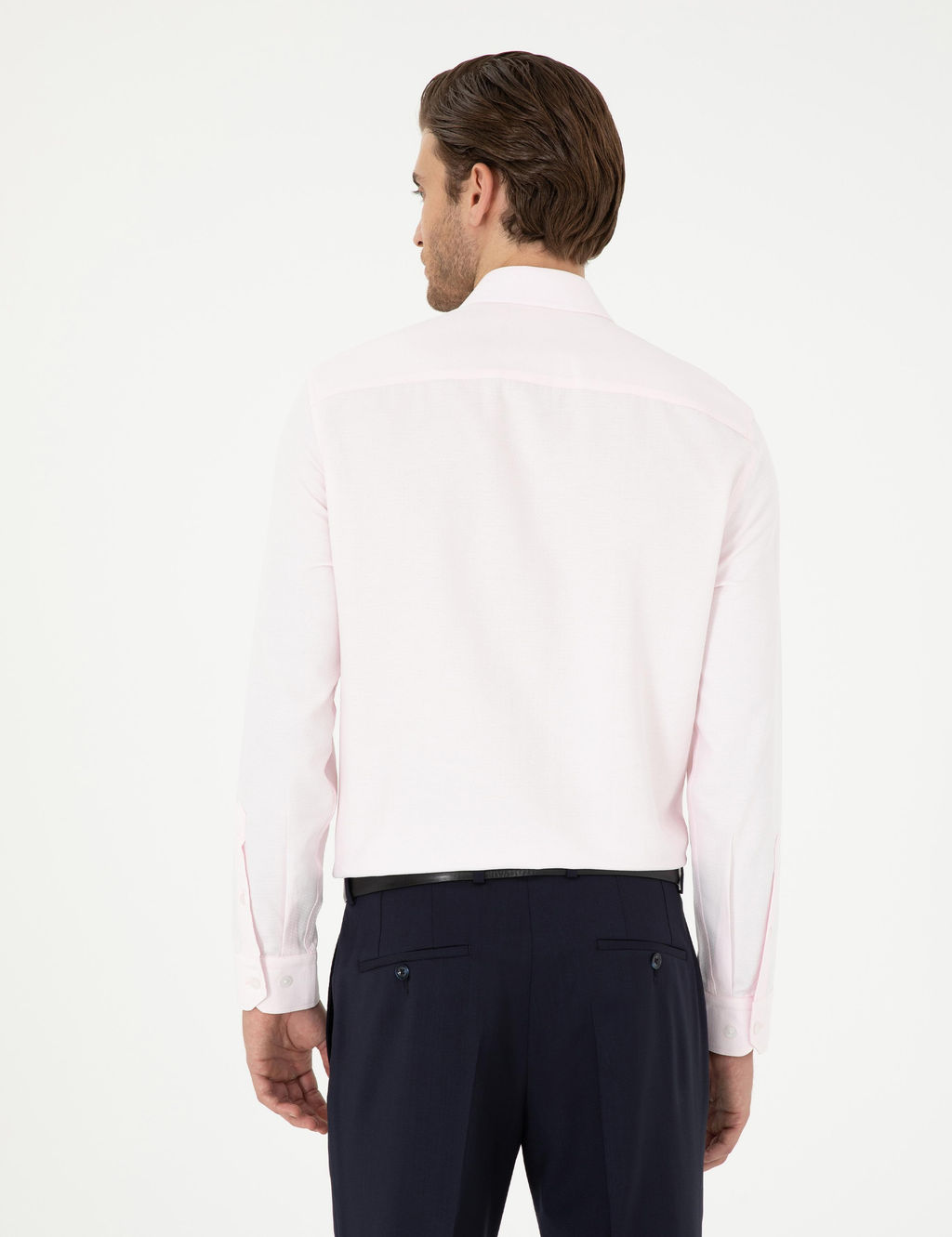 Рубашка Pierre Cardin Slim Fit светло-розовая с длинным рукавом