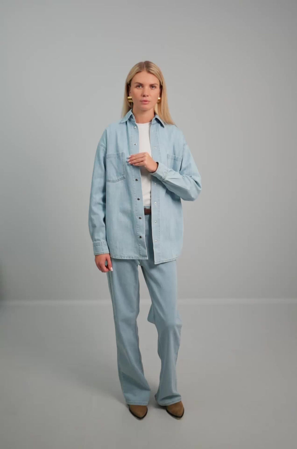 Женская джинсовая рубашка Happyfox