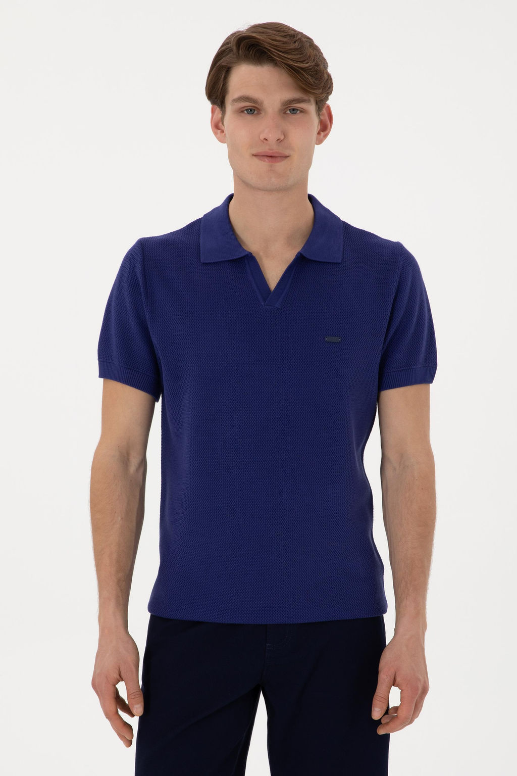 Erkek Slim Fit Polo Yaka A__k Lacivert Ti__rt - U.s. polo assn фото 8