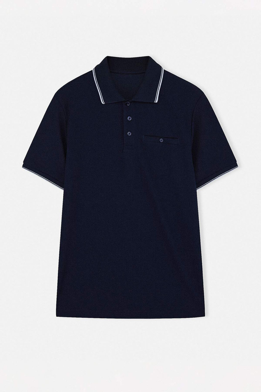 Lacivert Regular Polo Yaka Duz Polo Yaka T-shirt TMNSS26PO00021