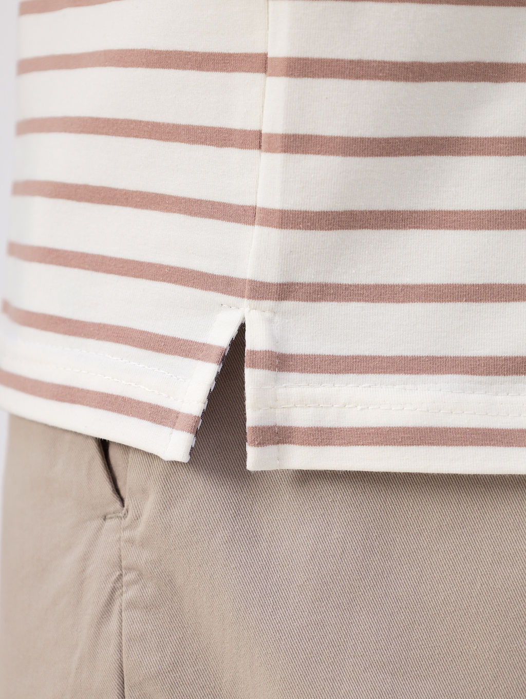 Джемпер мужской с воротником поло короткий рукав GREG G144-KD1246T-UT24 (беж полоска)  фото 2