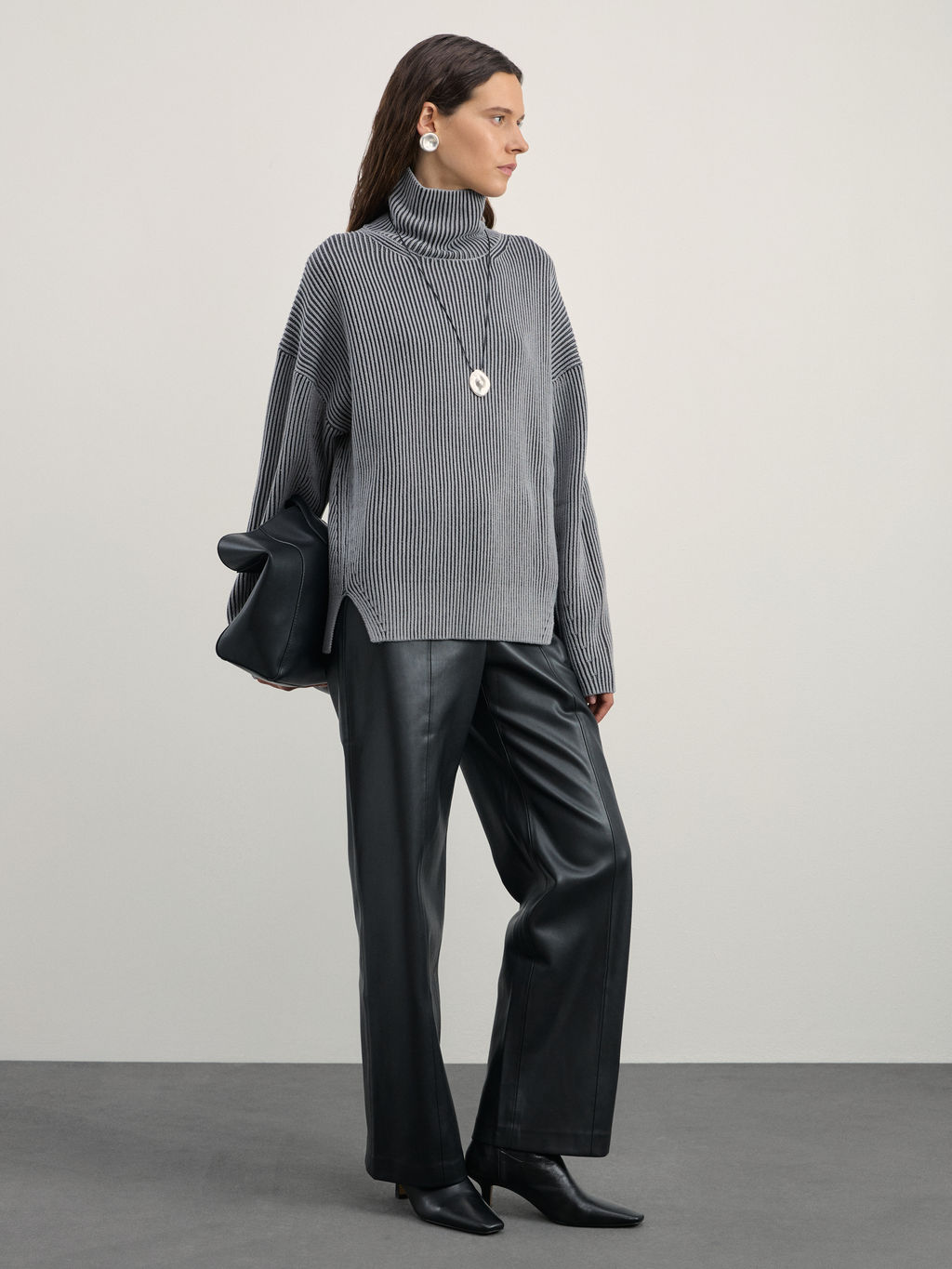 Джемпер с воротом из смесового хлопка / Zarina  фото 2