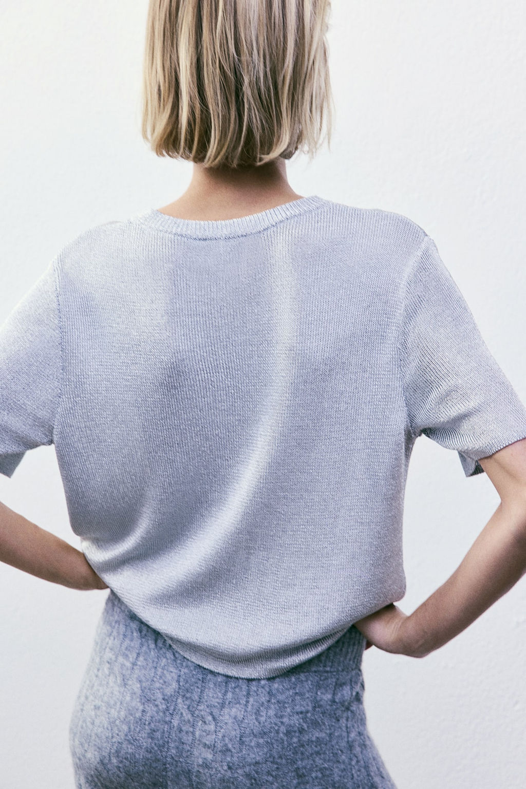 Metallic knitted T-shirt - H&m фото 4
