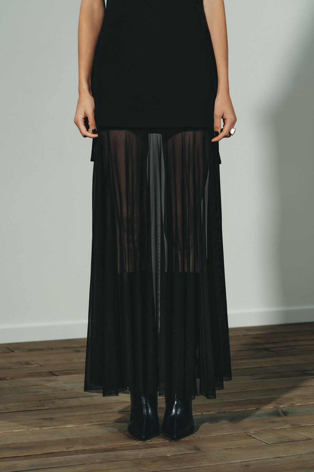 CONTRAST SHEER DRESS - Zara фото 5