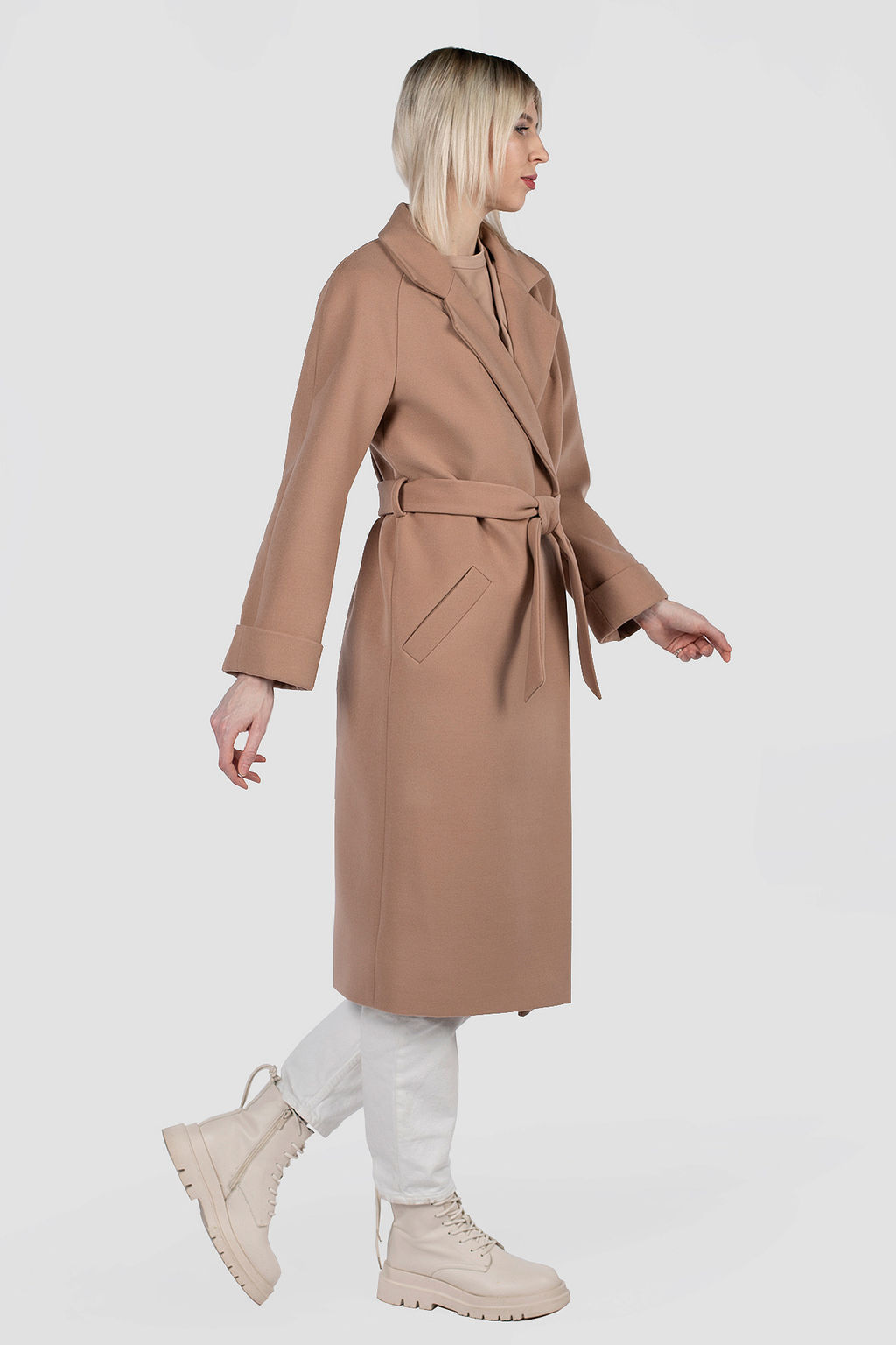 Пальто женское демисезонное (пояс) - El podio фото 3