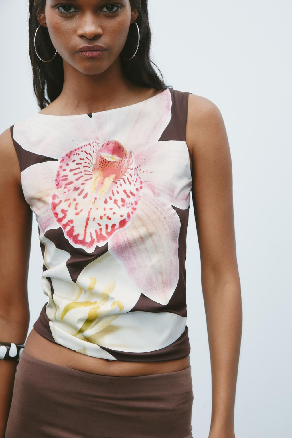 FLORAL POLYAMIDE TOP - Zara фото 4