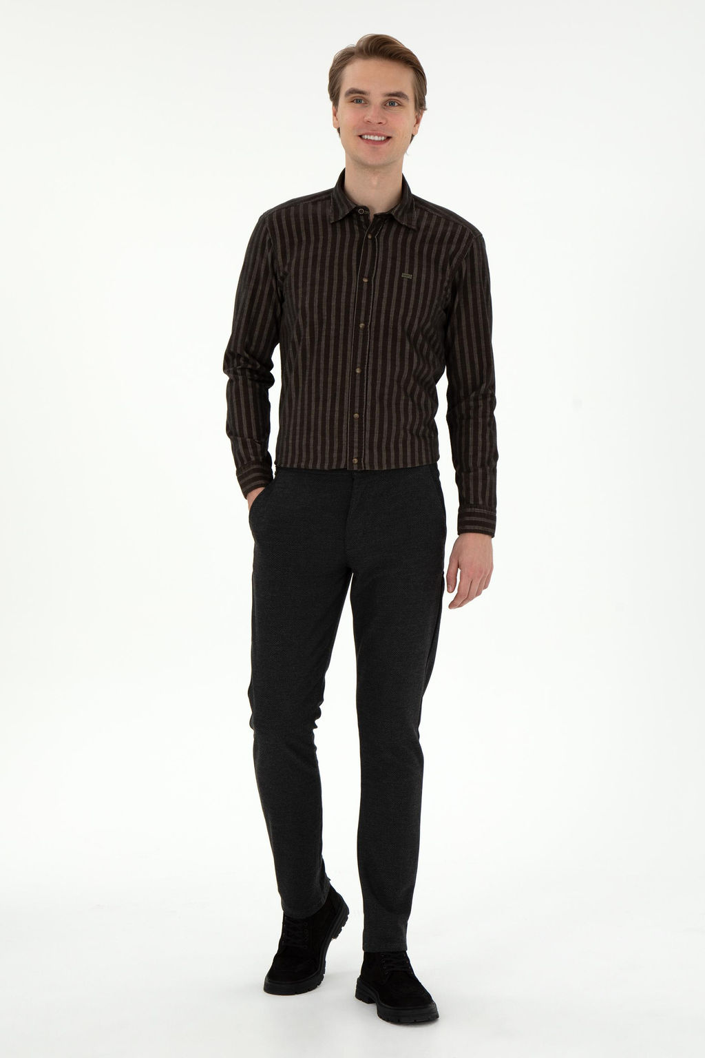 Мужская рубашка цвета хаки с длинным рукавом Неожиданная скидка в корзине - U.s. polo assn фото 4