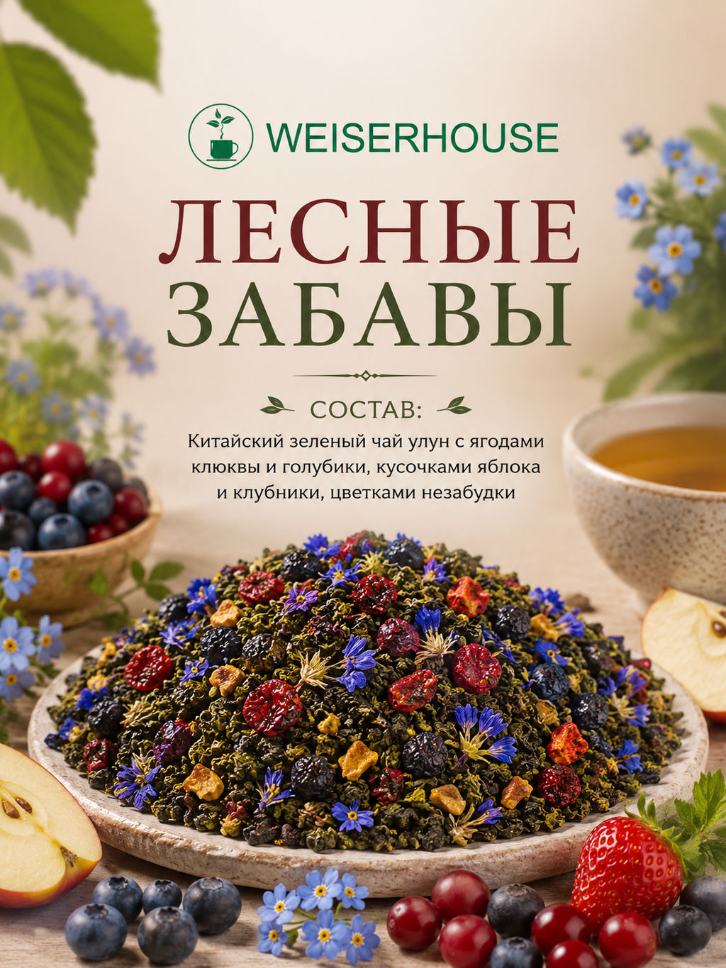 Лесные забавы Зеленый ароматизированный чай WEISERHOUSE